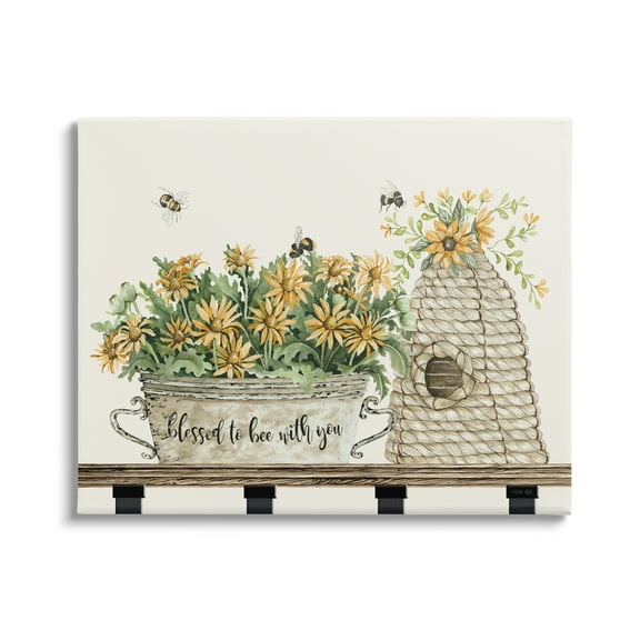 Stupell Industries Bee with You Indoor Insect Honey Flower Harvesting ,30 x 24, Design by Cindy Jacobs