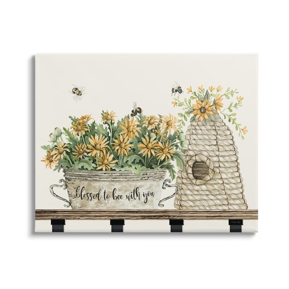 Stupell Industries Bee with You Indoor Insect Honey Flower Harvesting ,40 x 30, Design by Cindy Jacobs