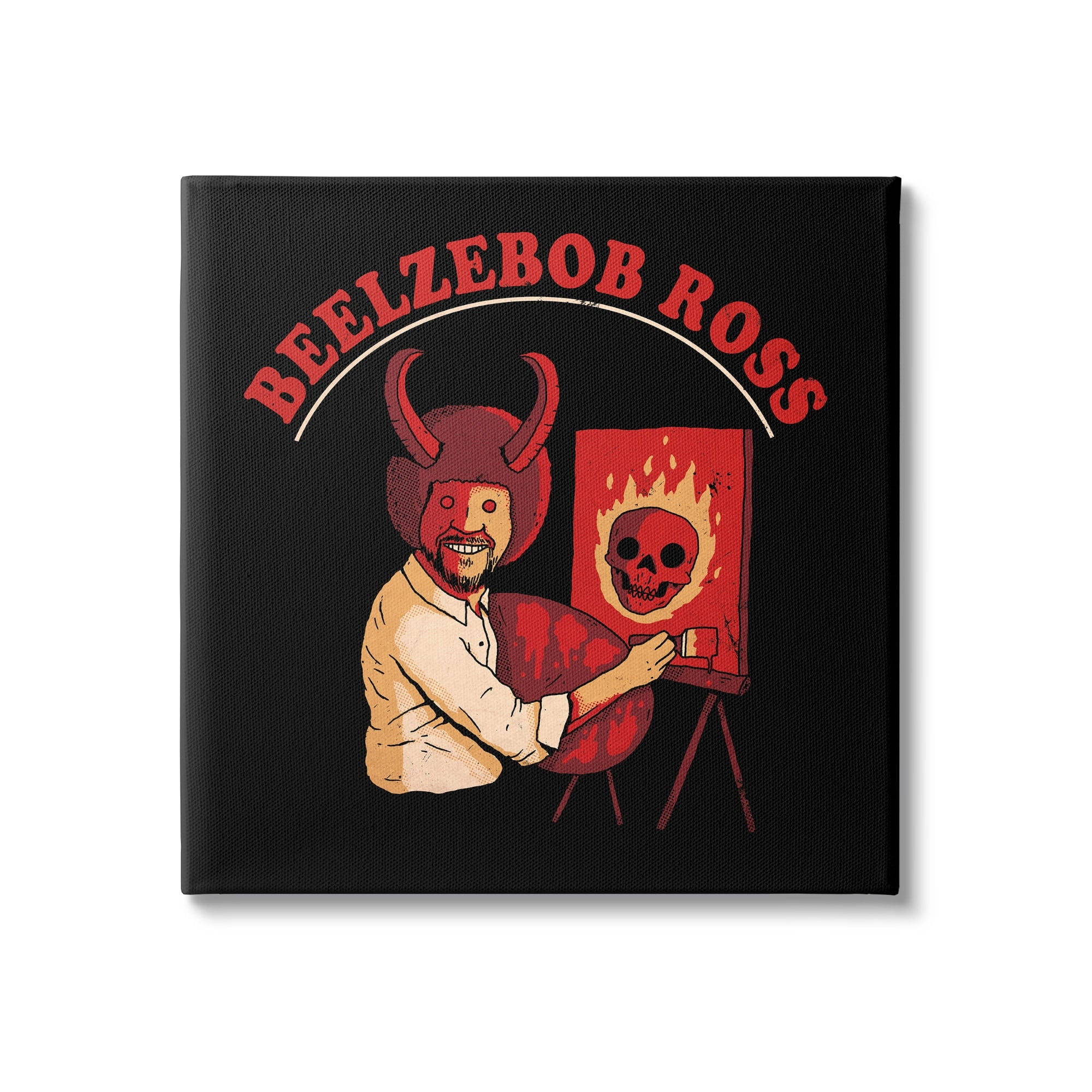 Stupell Industries Beelzebob Ross Text Funny Spooky Painting Easel Canvas Wall Art, 17 x 17, Design by Michael Buxton