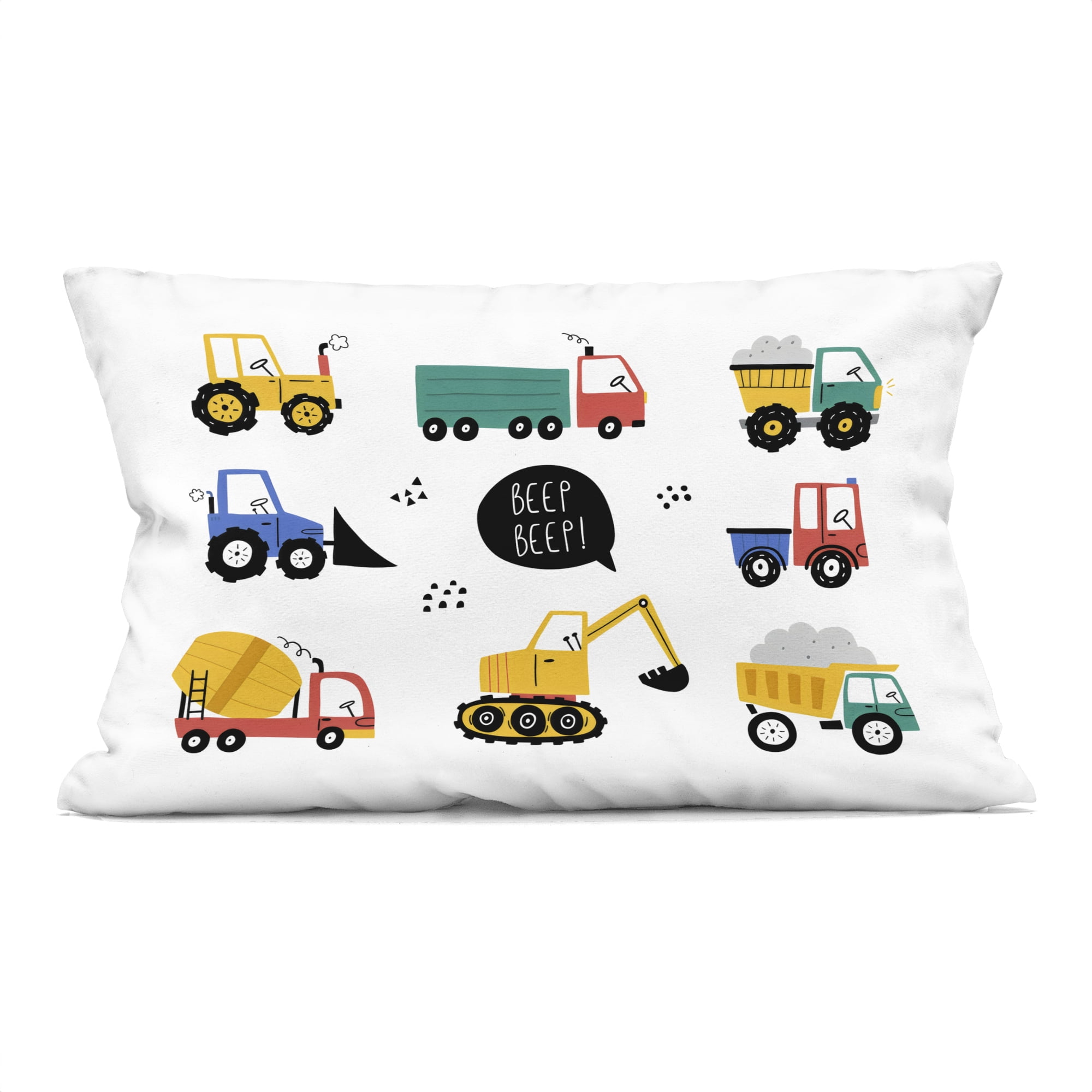 Stupell Industries Beep Construction Vehicles Decorative Printed Throw Pillow, design by Creative Studio