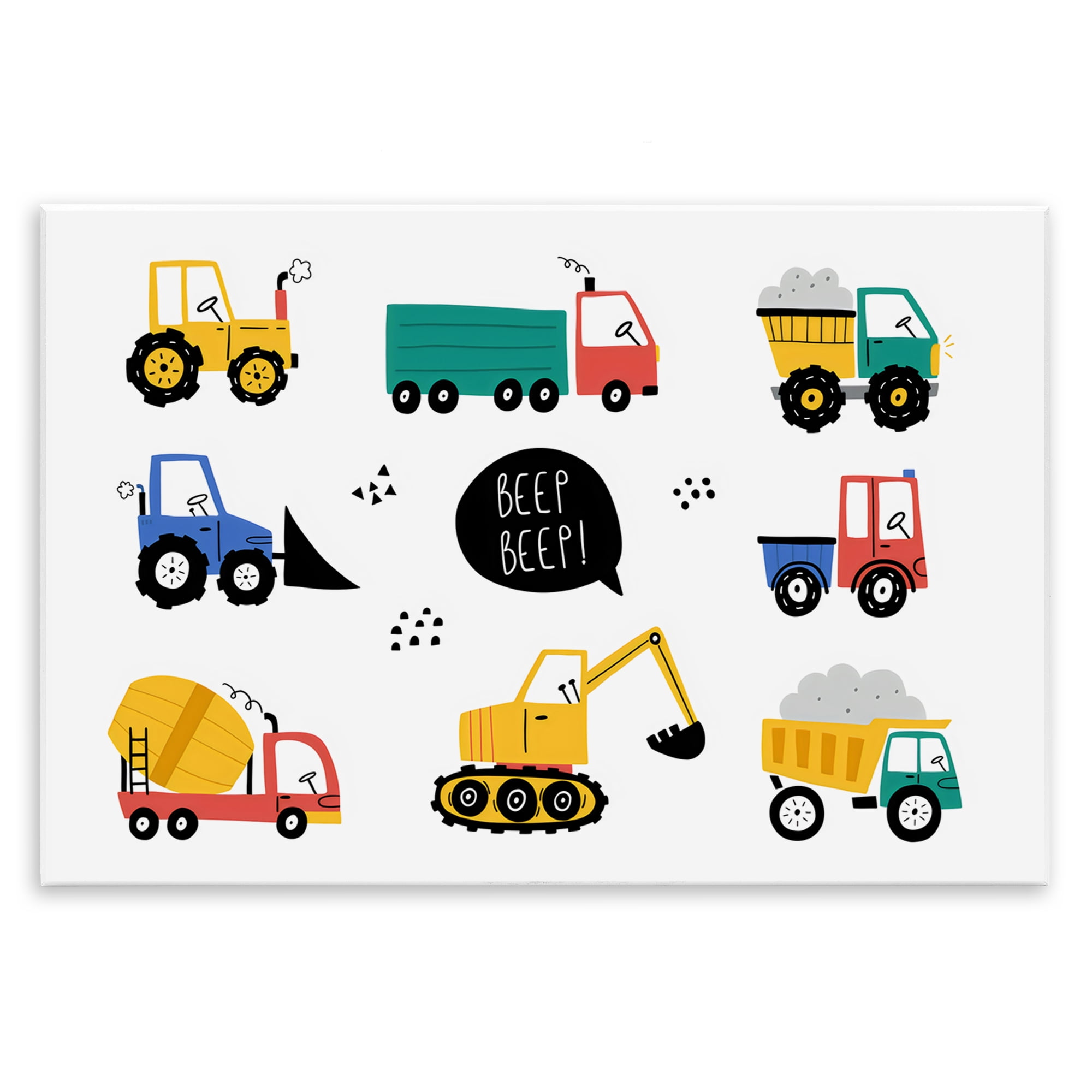 Stupell Industries Beep Construction Vehicles Wall Plaque Art, design by Creative Studio