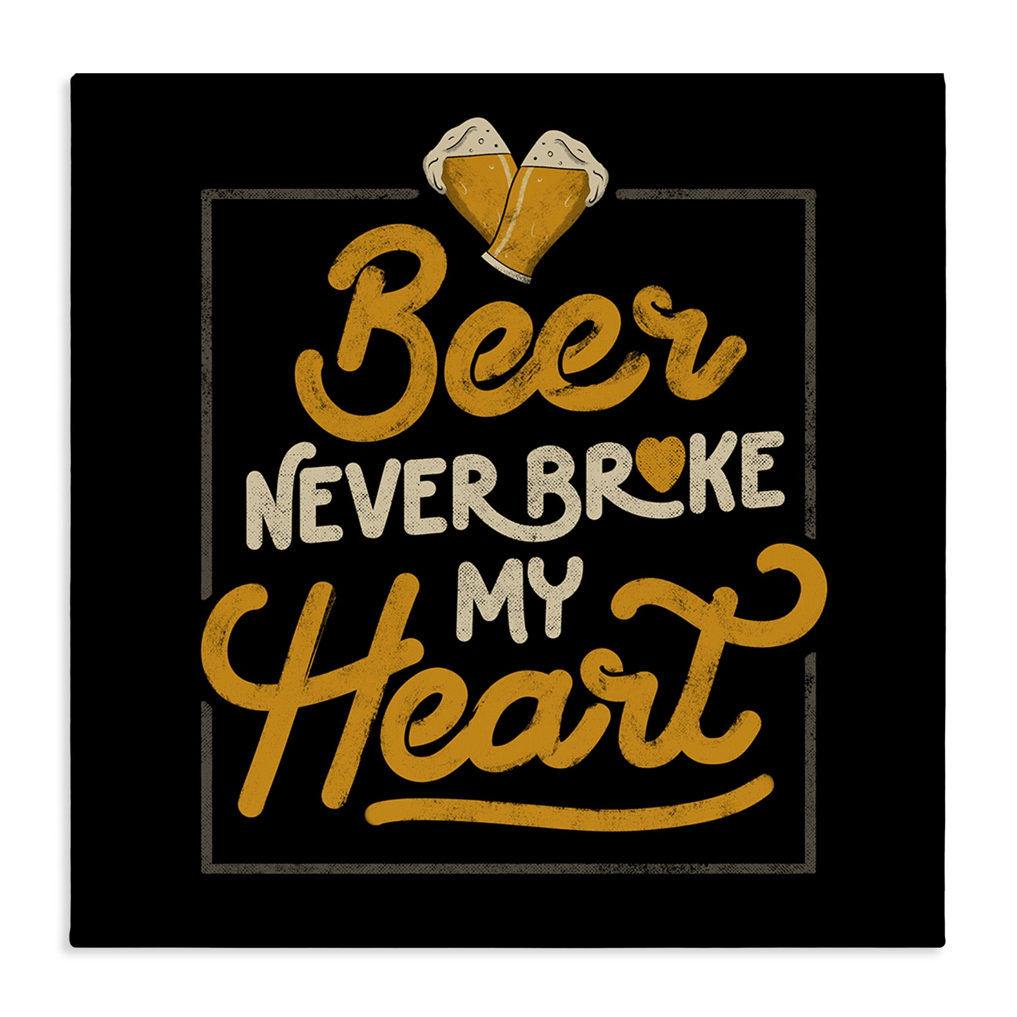 Stupell Industries Beer Never Broke My Heart Canvas Wall Art, design by EduEly Designs