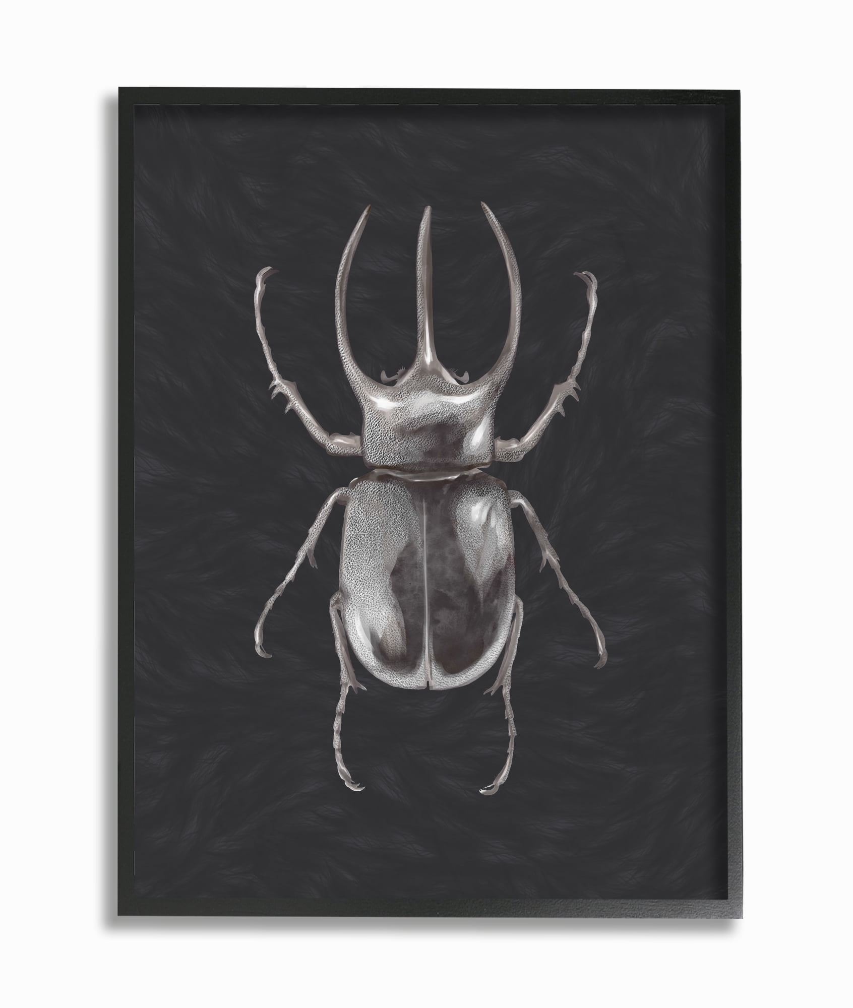 Stupell Industries Beetle Neutral Gray Purple Painting Framed Wall Art by Ziwei Li