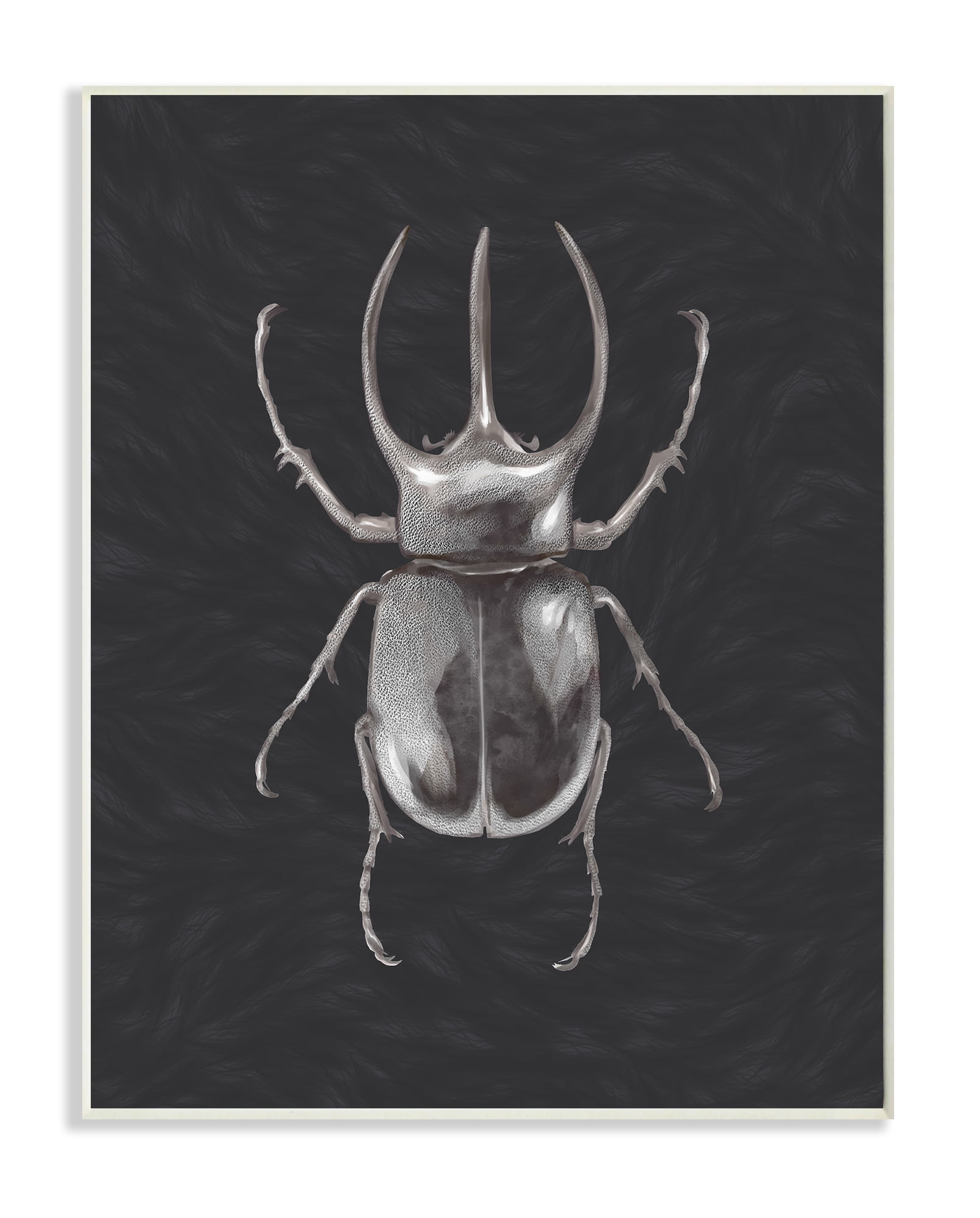 Stupell Industries Beetle Neutral Grey Purple Painting Unframed Art Print Wall Art, 10x15, by Ziwei Li