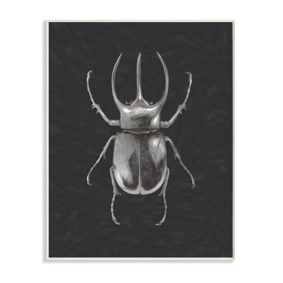 Stupell Industries Beetle Neutral Grey Purple Painting Unframed Art Print Wall Art, 13x19, by Ziwei Li