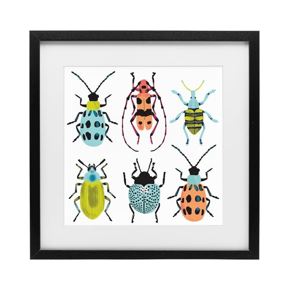 Stupell Industries Beetles & Bugs Collection Black Framed Print Under Glass, design by Metka Hiti