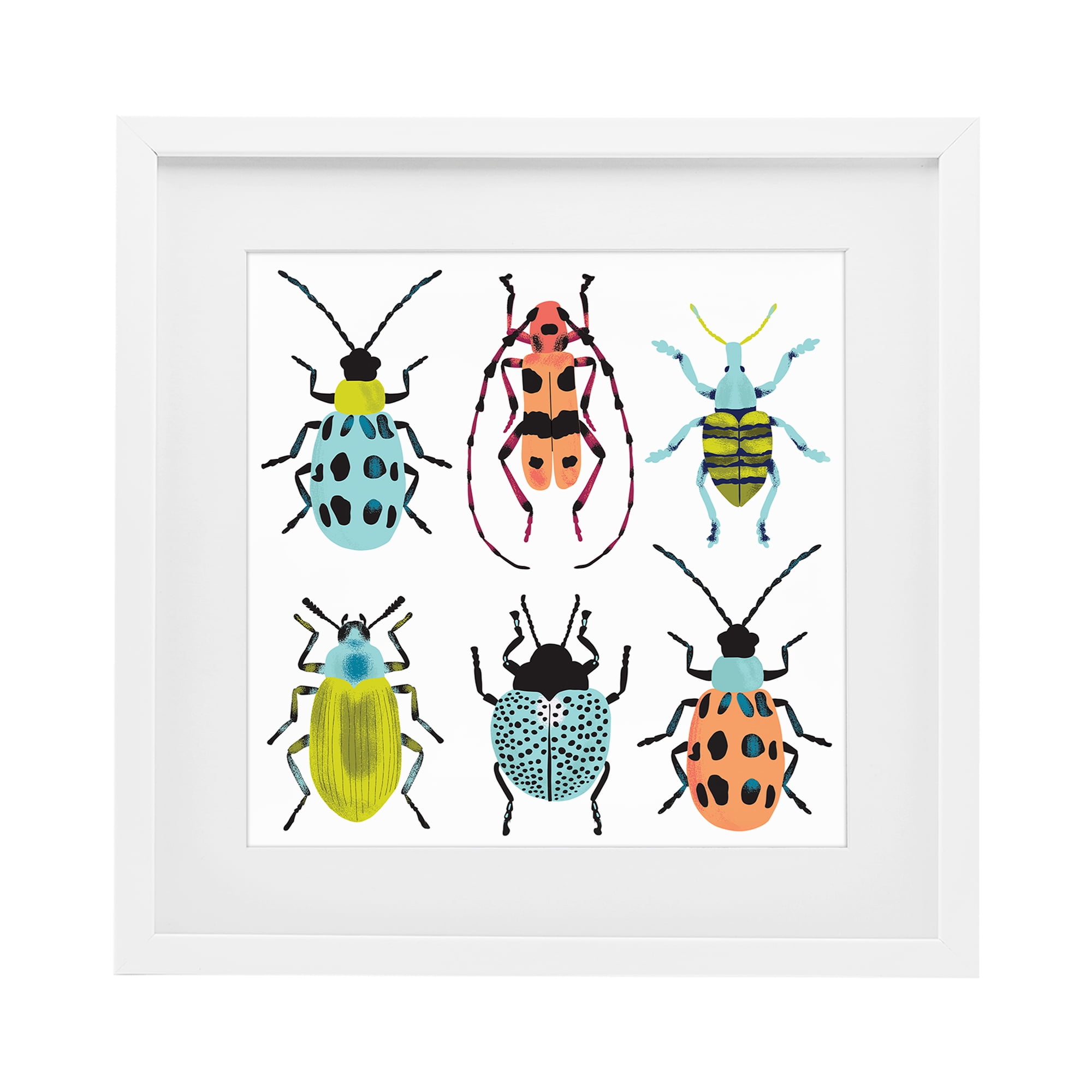 Stupell Industries Beetles & Bugs Collection White Framed Print Under Glass, design by Metka Hiti