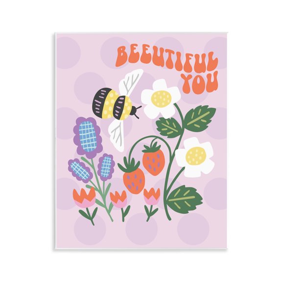 Stupell Industries Beeuitiful You Uplifting Bee Wall Plaque Art design by Jilly Jack Designs, 14 x 11