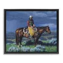 Stupell Industries Before The Storm Animals & Insects Painting Black Floater Framed Canvas Art Print Wall Art, 21 x 17