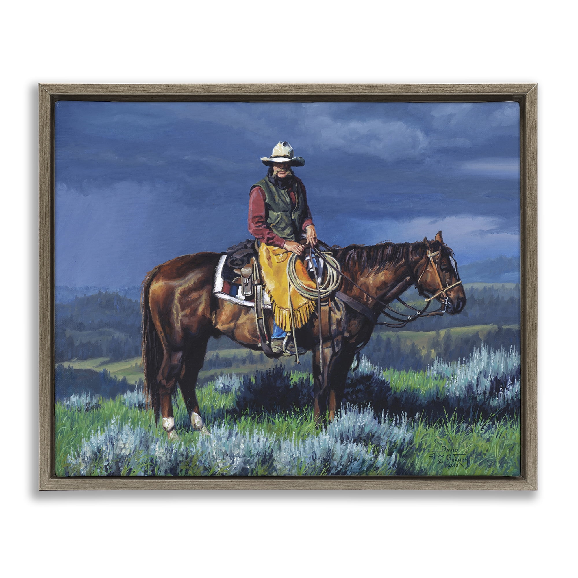 Stupell Industries Before The Storm Animals & Insects Painting Brown Floater Framed Canvas Art Print Wall Art, 31 x 25