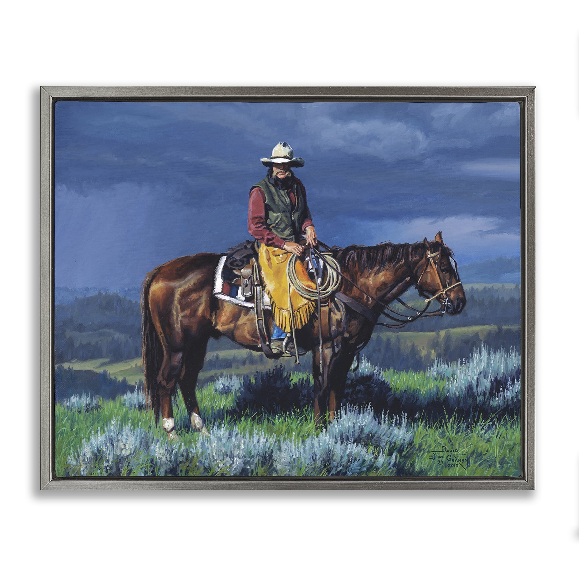 Stupell Industries Before The Storm Animals & Insects Painting Gray Floater Framed Canvas Art Print Wall Art, 21 x 17