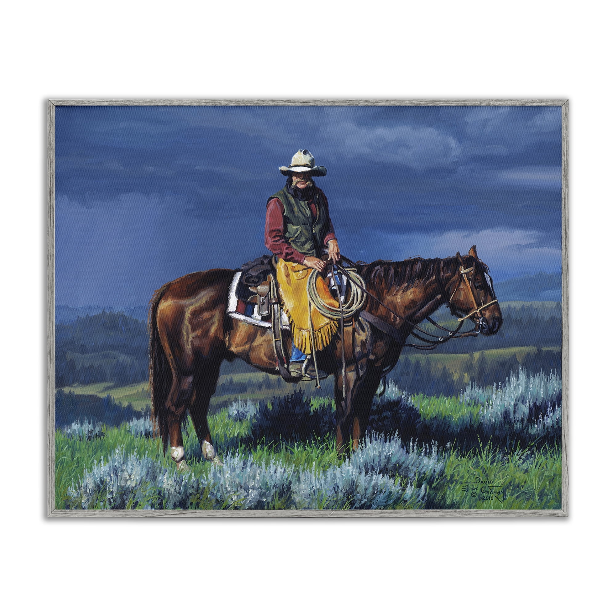 Stupell Industries Before The Storm Animals & Insects Painting Gray Framed Art Print Wall Art, 20 x 16