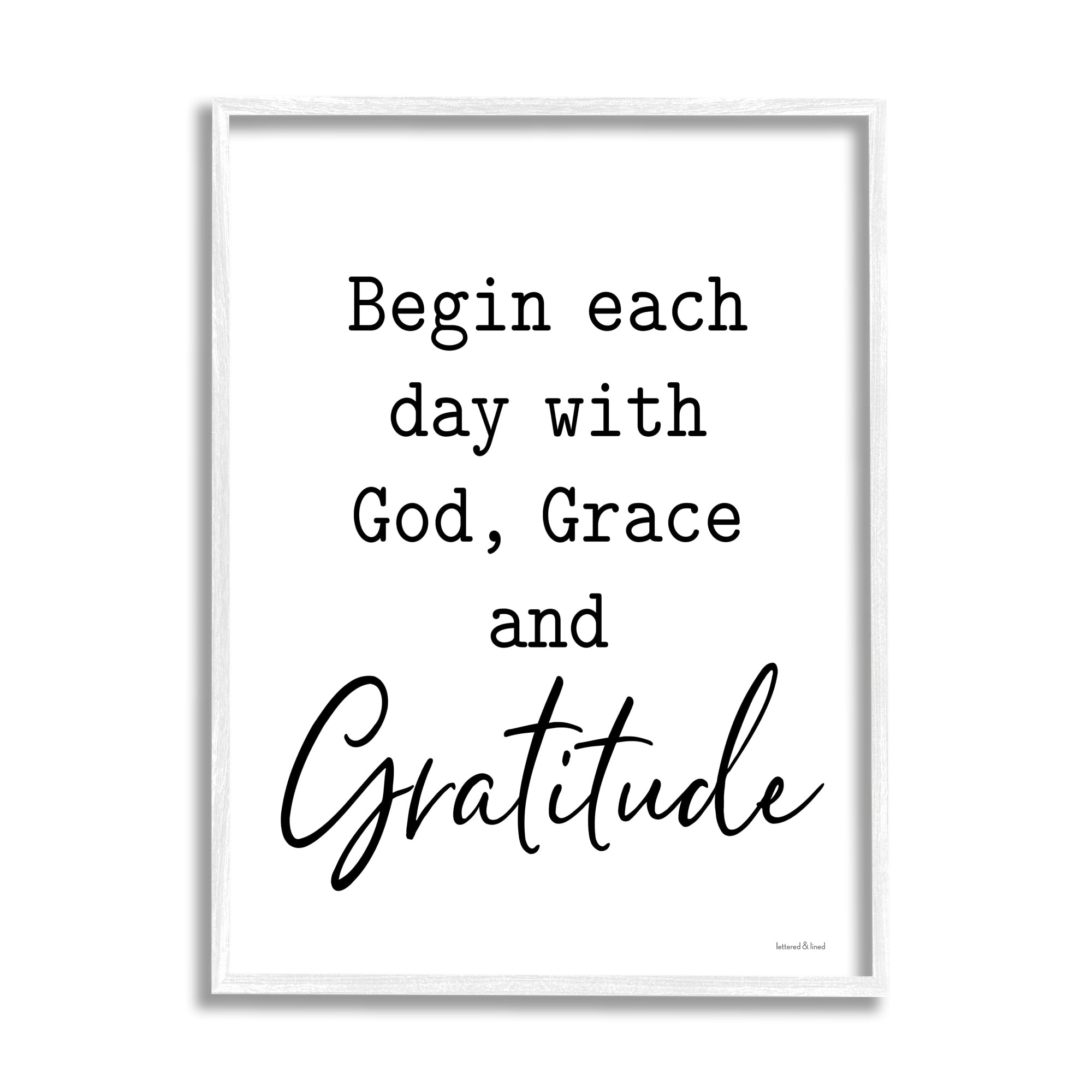 White Framed Religious Canvas Print with Inspirational Text, 11 x 14