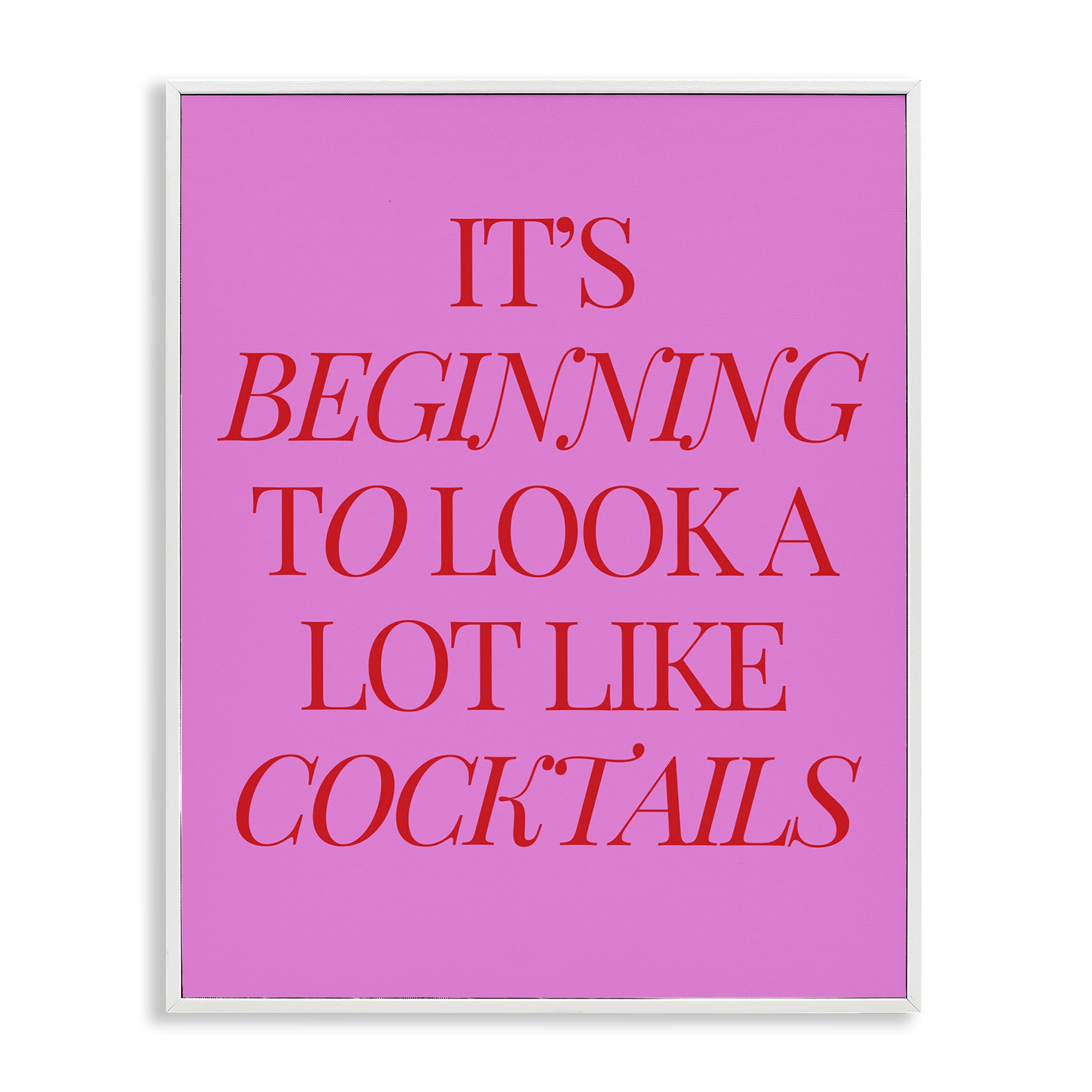 Stupell Industries Beginning to Look Like Cocktails Food & Beverage Painting White Framed Art Print Wall Art, 11 x 14