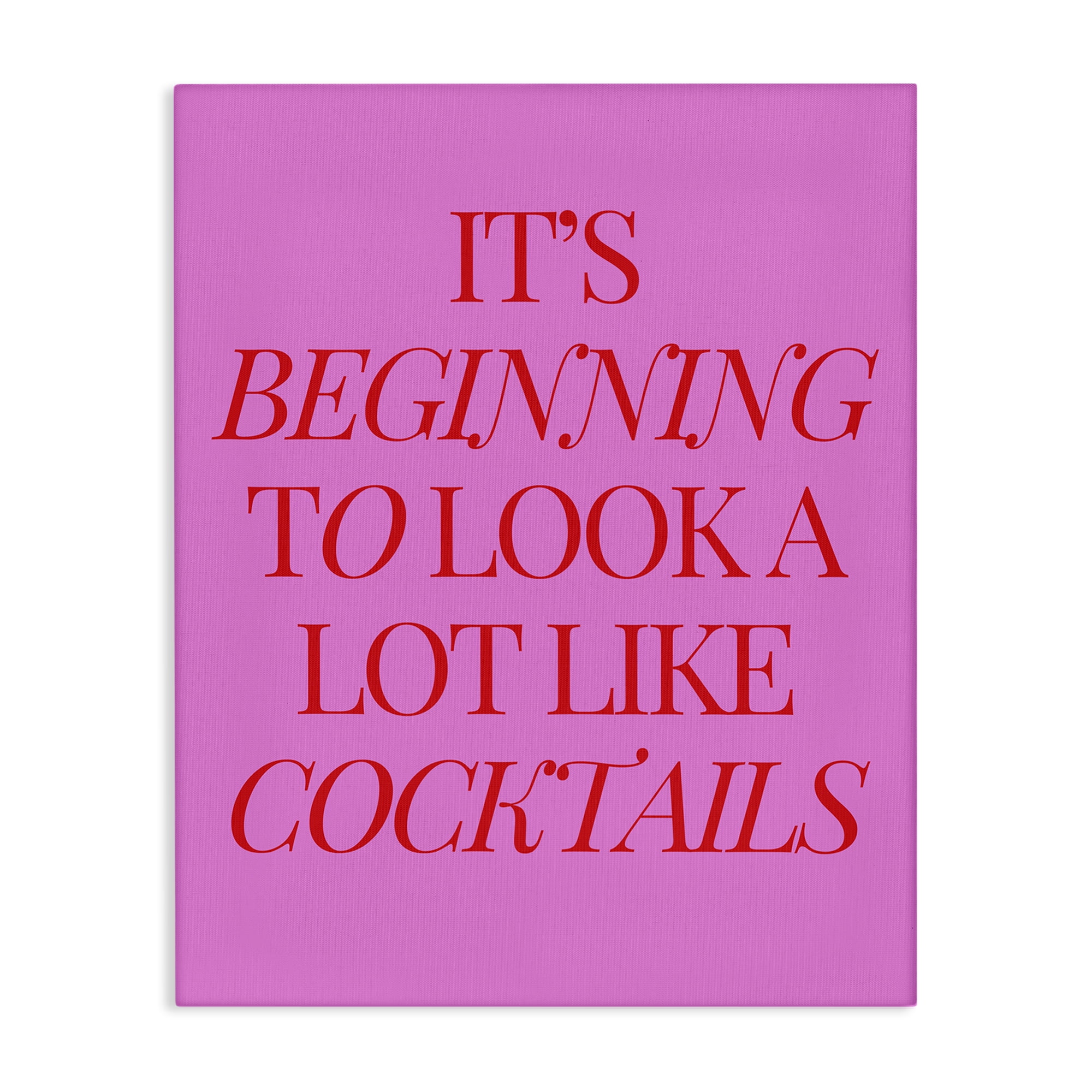 Stupell Industries Beginning to Look Like Cocktails Food & Beverage Painting Wrapped Canvas Art Print Wall Art, 16 x 20