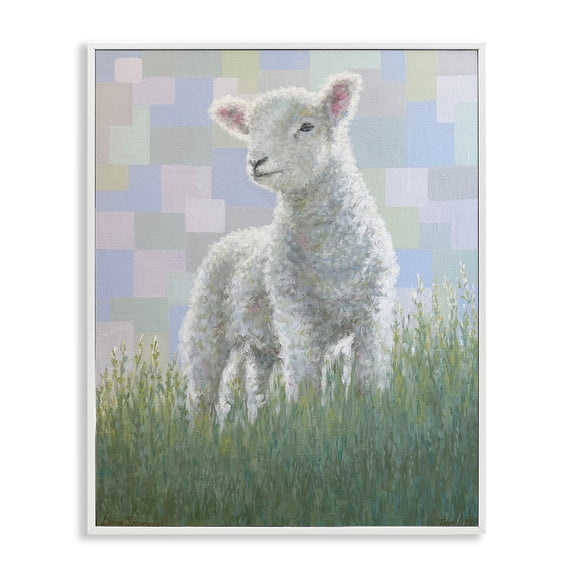 Stupell Industries Behold Lamb John 1:29 Animals Painting White Framed Art Print Wall Art, 24 x 30