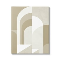 Stupell Industries Beige Abstract Arches Abstract Painting Gallery Wrapped Canvas Art Print Wall Art, 16 x 20
