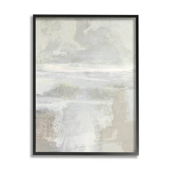 Stupell Industries Beige Abstract Composition Abstract Painting Black Framed Art Print Wall Art, 11 x 14