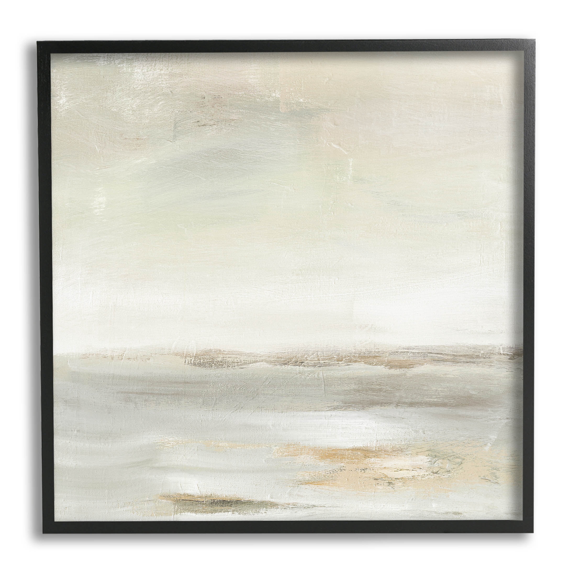 Stupell Industries Beige Abstract Landscape Scene Painting Black Framed Art Print Wall Art, Design by Judith Shapiro