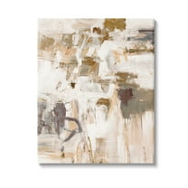 Stupell Industries Beige Abstract Pattern Abstract Painting Gallery Wrapped Canvas Art Print Wall Art, 16 x 20