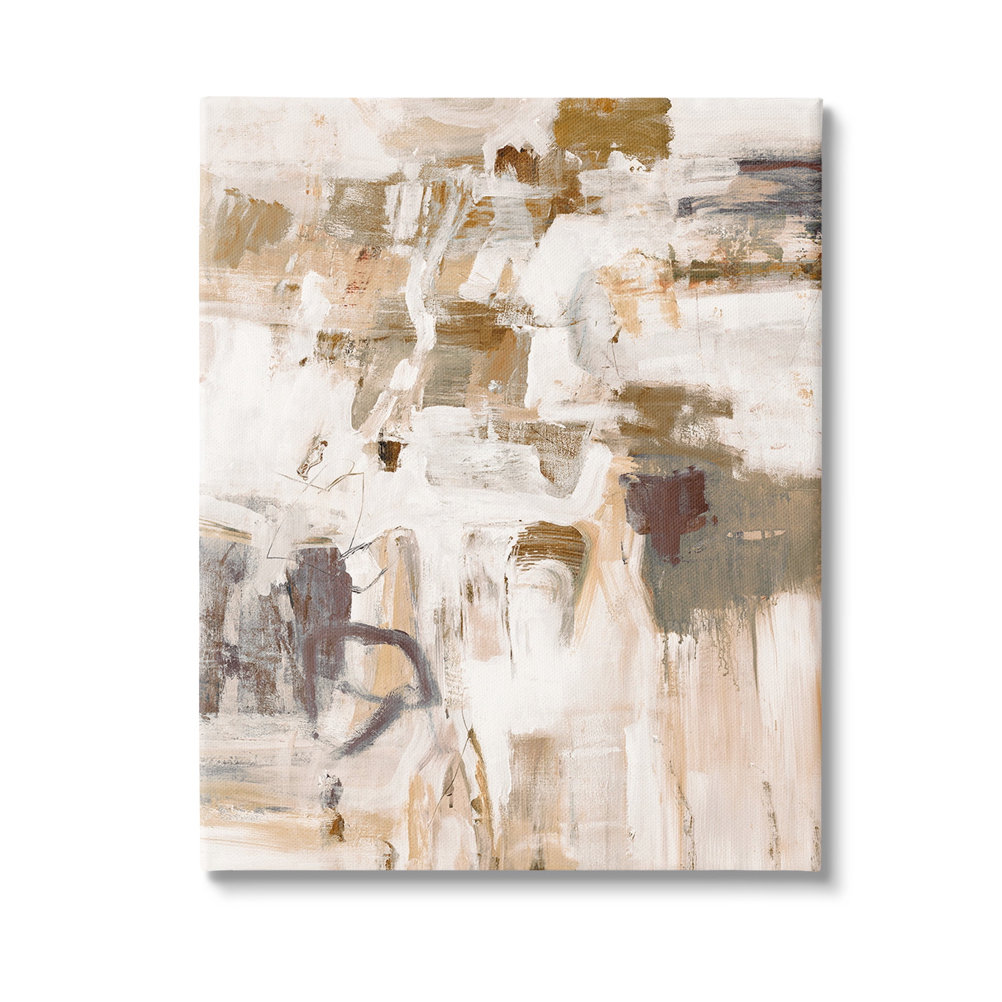 Stupell Industries Beige Abstract Pattern Abstract Painting Gallery Wrapped Canvas Art Print Wall Art, 24 x 30
