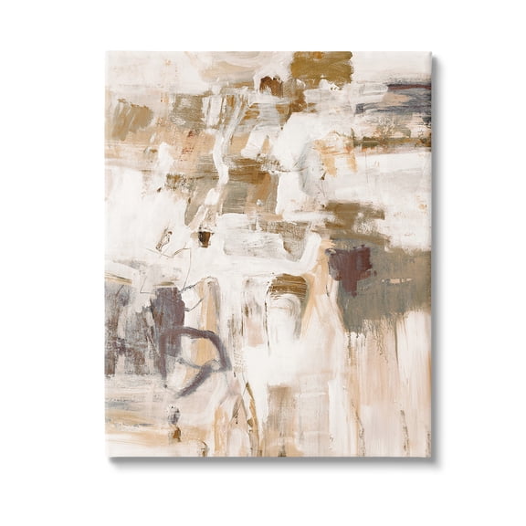 Stupell Industries Beige Abstract Pattern Abstract Painting Gallery Wrapped Canvas Art Print Wall Art, 36 x 48