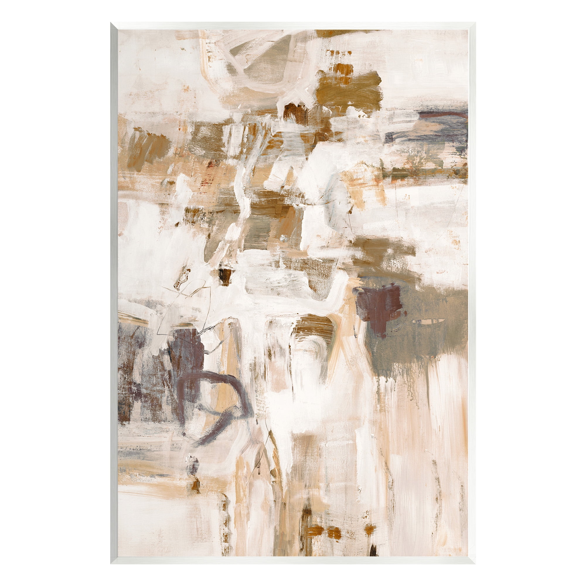 Stupell Industries Beige Abstract Pattern Abstract Painting Unframed Art Print Wall Art, 13 x 19