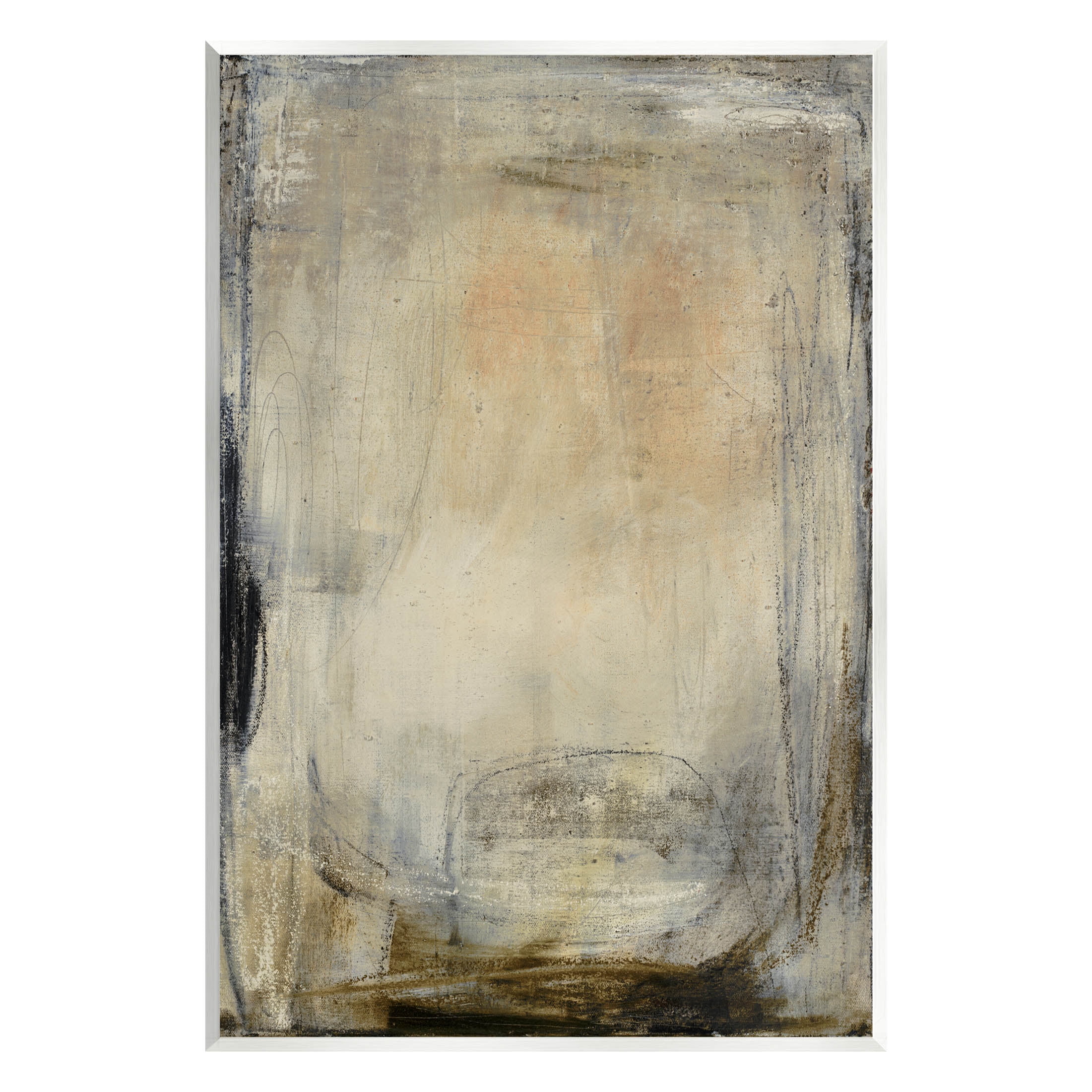 Stupell Industries Beige Abstract Scribble Composition Painting Unframed Art Print Wall Art, Design by Kippi Leonard