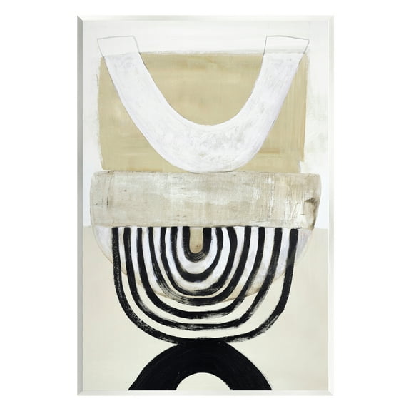 Stupell Industries Beige & Black Arches Abstract Painting Unframed Art Print Wall Art, 10 x 15