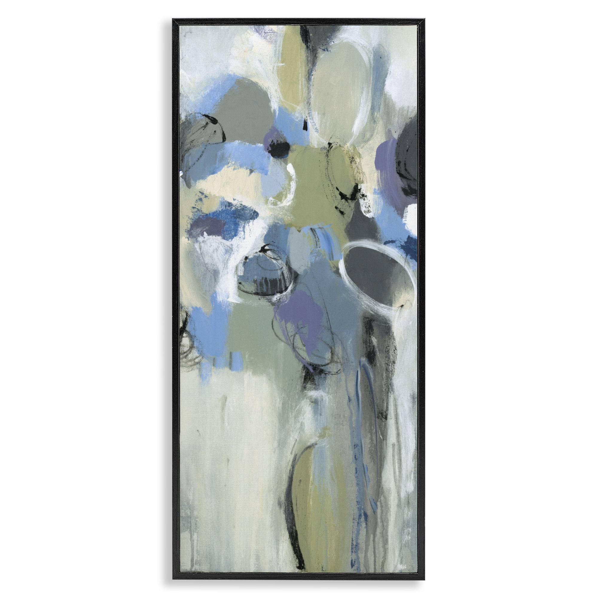 Stupell Industries Beige & Blue Abstraction Black Framed Giclee Art, design by Lisa Ridgers