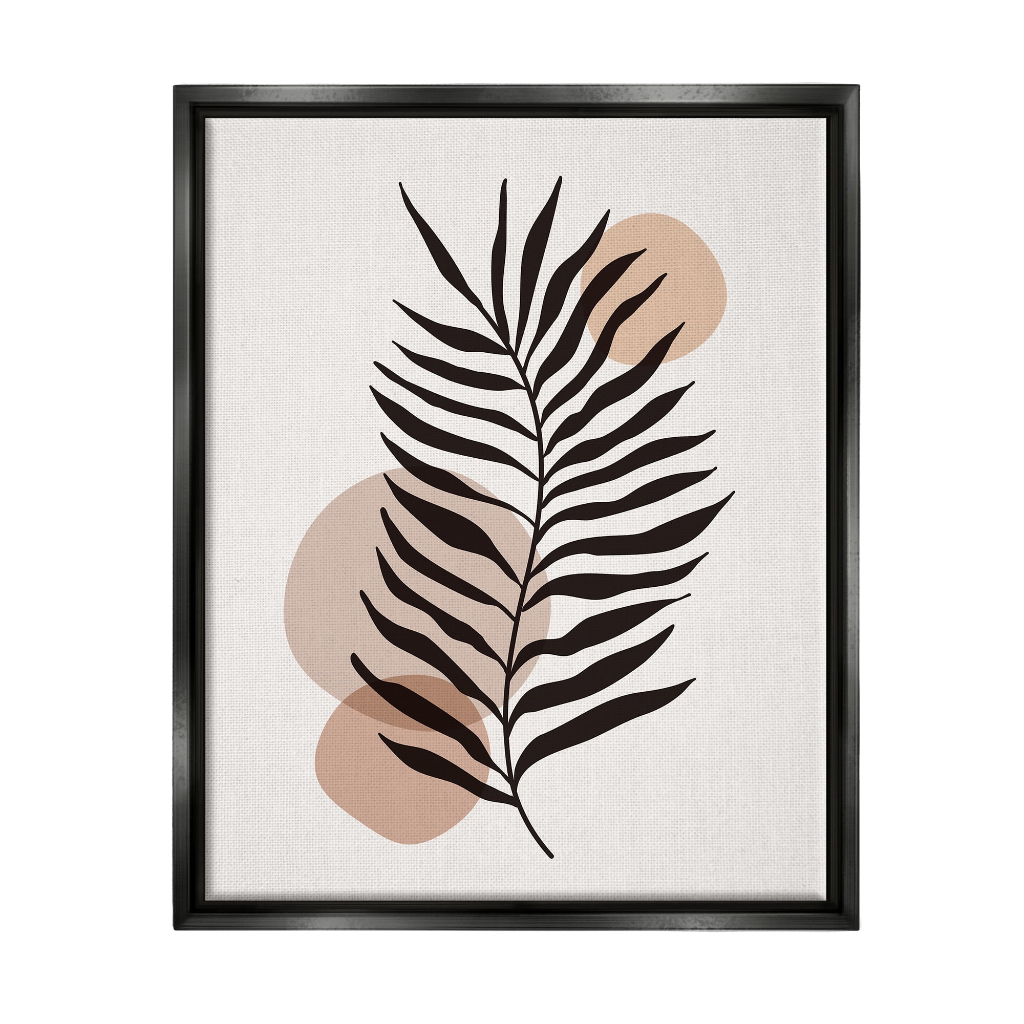 Black Framed Beige Botanical Canvas Print, 17 x 21