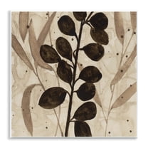 Stupell Industries Beige & Brown Natural Leaves Floral Painting Unframed Art Print Wall Art, 12 x 12