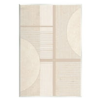 Stupell Industries Beige Circular Geometric Abstract Painting Unframed Art Print Wall Art, 10 x 15