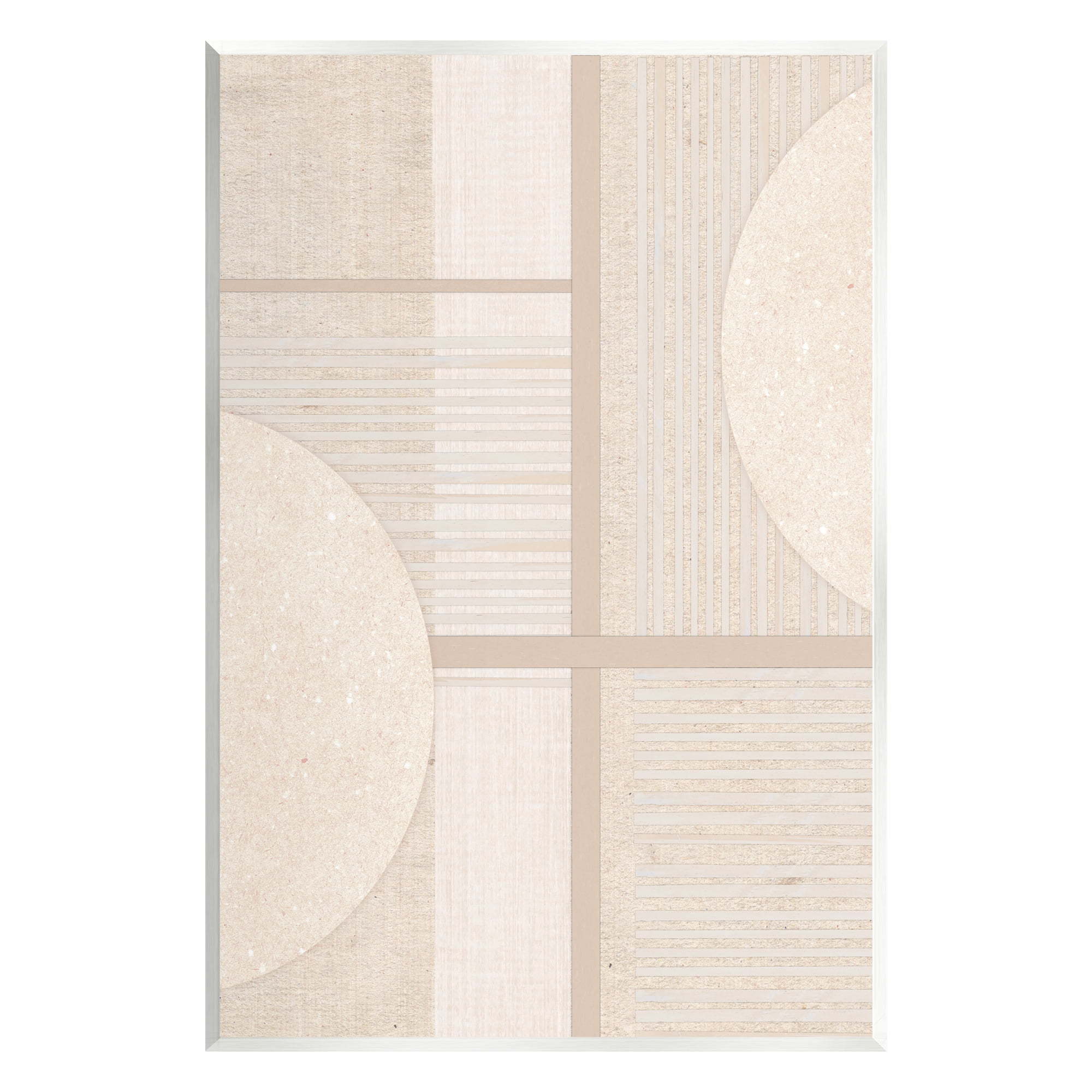 Stupell Industries Beige Circular Geometric Abstract Painting Unframed Art Print Wall Art, 13 x 19