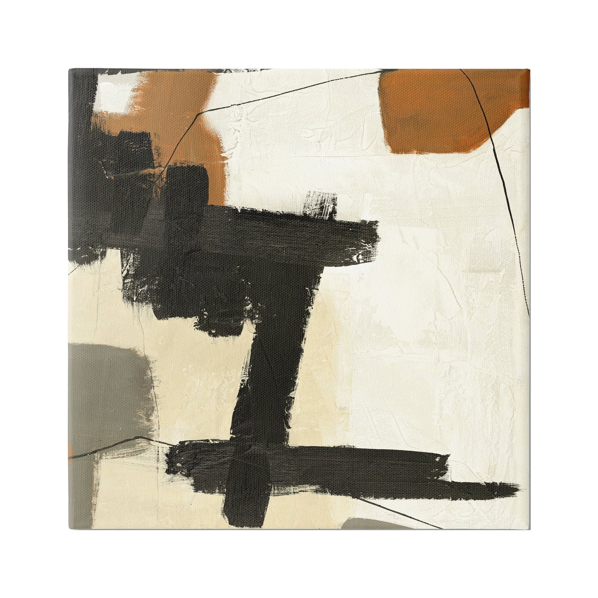 Stupell Industries Beige Contemporary Abstraction Abstract Painting Gallery Wrapped Canvas Print Wall Art, 24 x 24