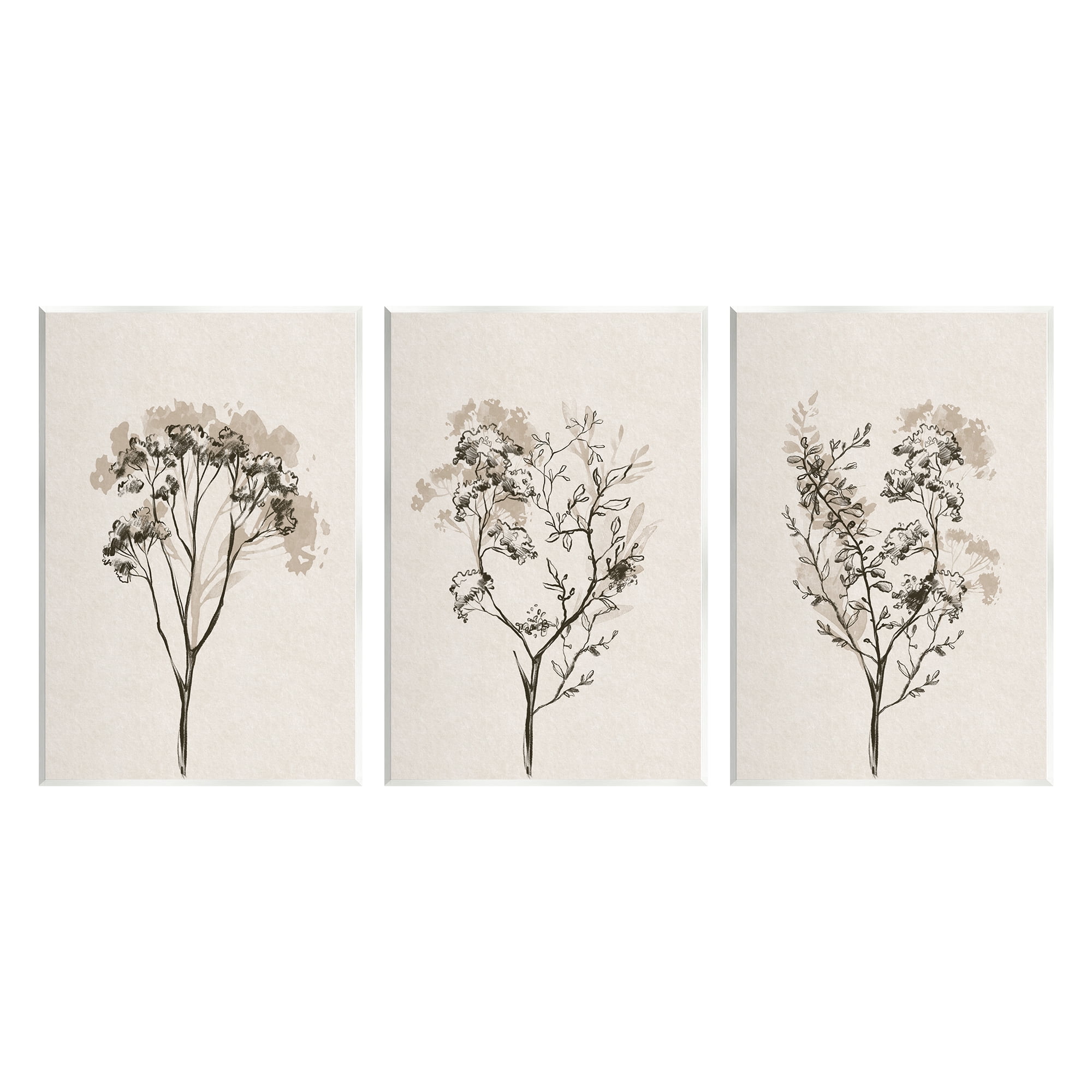 Stupell Industries Beige Cottage Herbs Botanical & Floral Painting Unframed Art Print Wall Art, 10 x 15, Set of 3