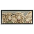 thumbnail image 1 of Stupell Industries Beige Cow Trio Animals & Insects Painting Black Floater Framed Canvas Art Print Wall Art, 25 x 11, 1 of 10