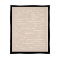 Stupell Industries Beige Dash Pattern Abstract Painting Black Floater Framed Canvas Art Print Wall Art, 17 x 21