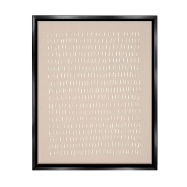 Stupell Industries Beige Dash Pattern Abstract Painting Black Floater Framed Canvas Art Print Wall Art, 17 x 21