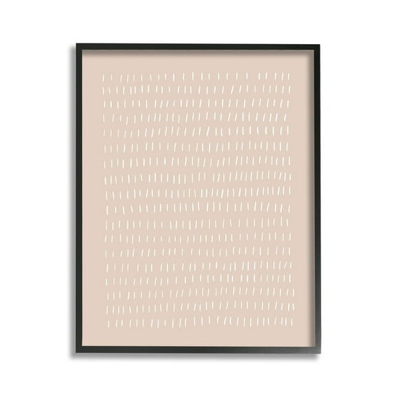 Stupell Industries Beige Dash Pattern Abstract Painting Black Framed Art Print Wall Art, 11 x 14