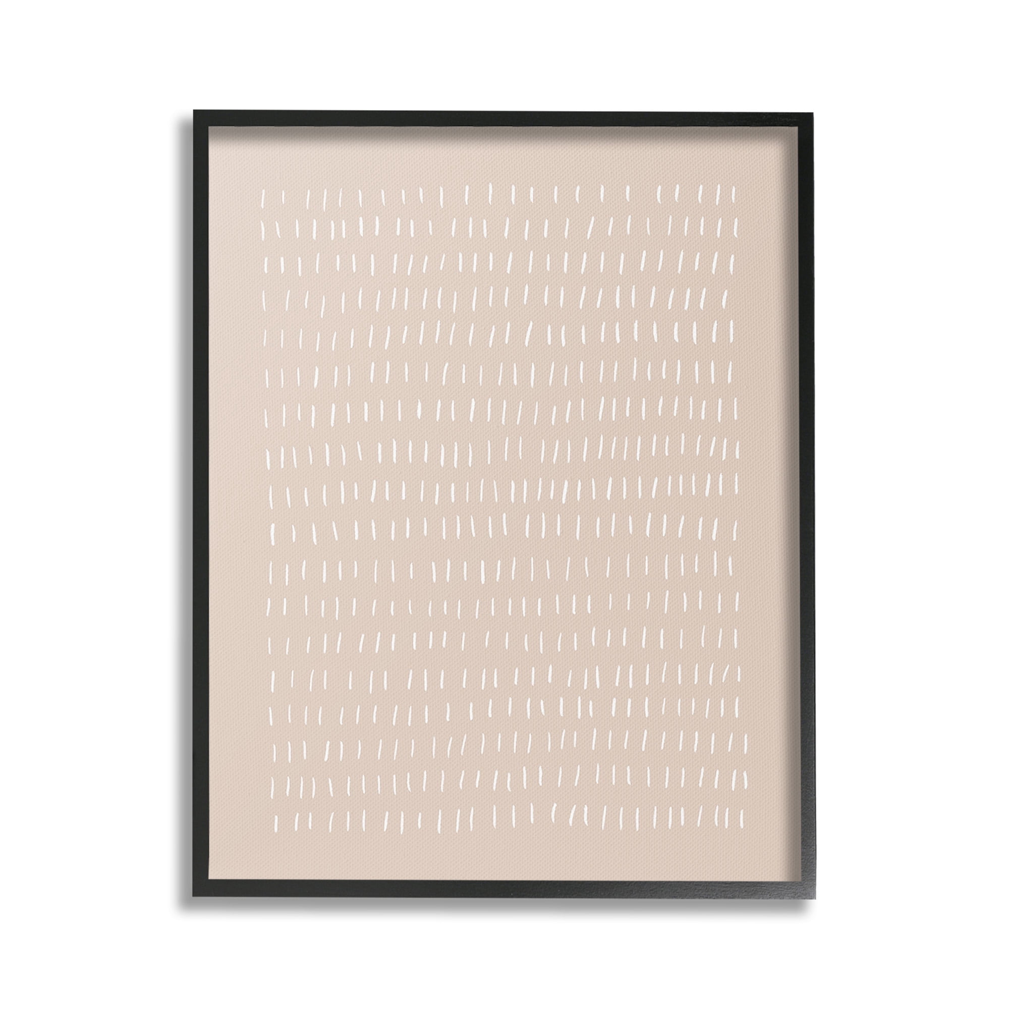 Stupell Industries Beige Dash Pattern Abstract Painting Black Framed Art Print Wall Art, 16 x 20