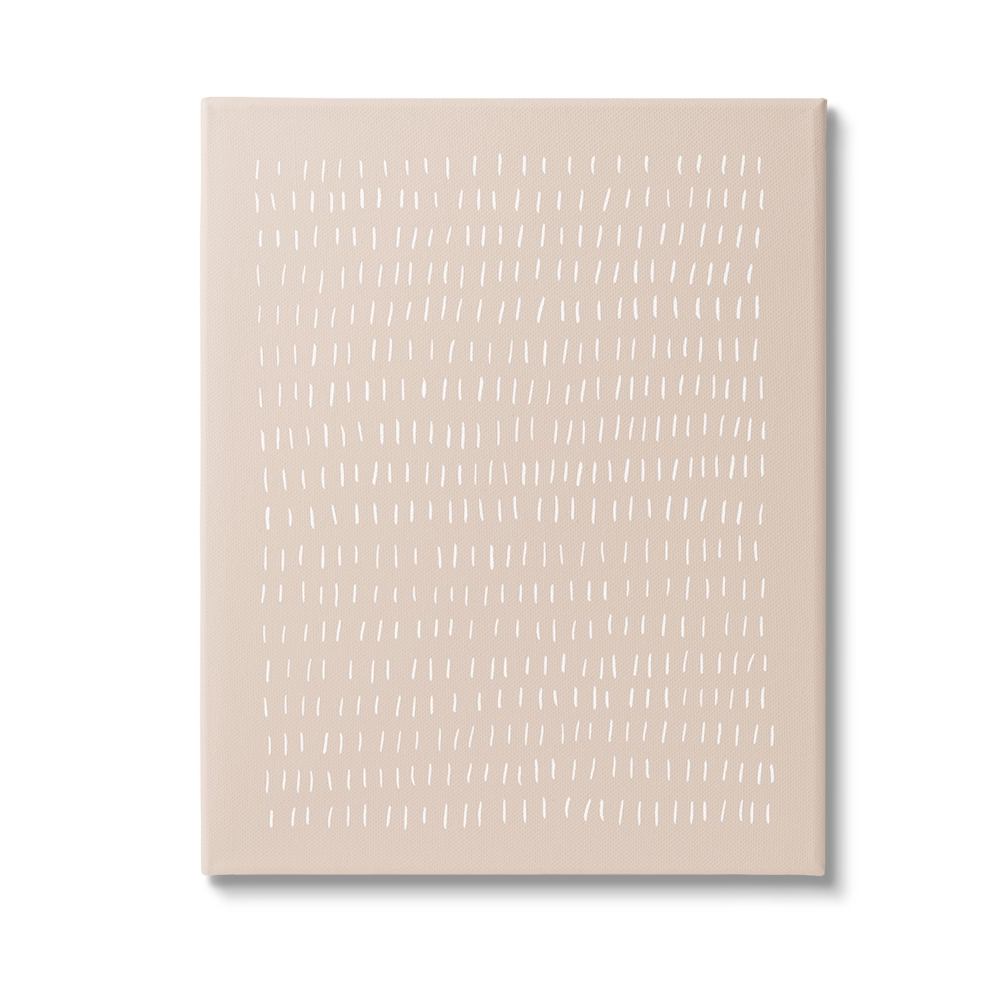 Stupell Industries Beige Dash Pattern Abstract Painting Gallery Wrapped Canvas Art Print Wall Art, 16 x 20