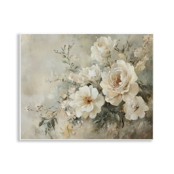 Stupell Industries Beige Faded Florals Plants & Flowers Painting Unframed Art Print Wall Art, 14 x 11