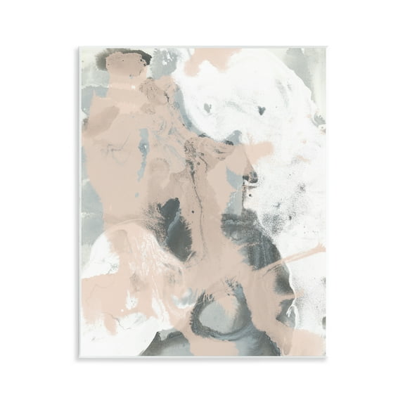 Stupell Industries Beige & Grey Splash Abstract Painting Unframed Art Print Wall Art, 11 x 14
