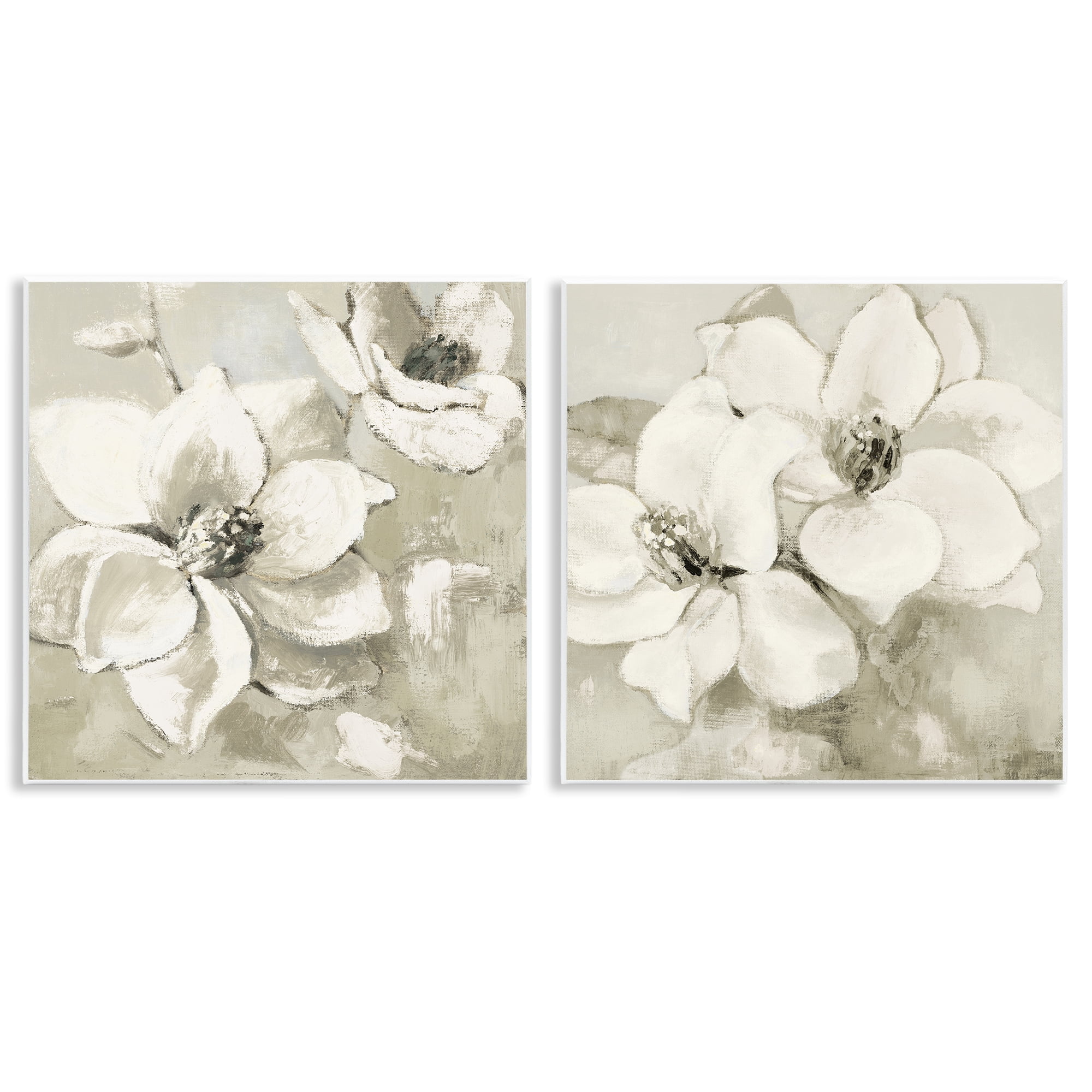Stupell Industries Beige Magnolias after Rain 2 Piece Wall Plaque Art Set, design by Lanie Loreth