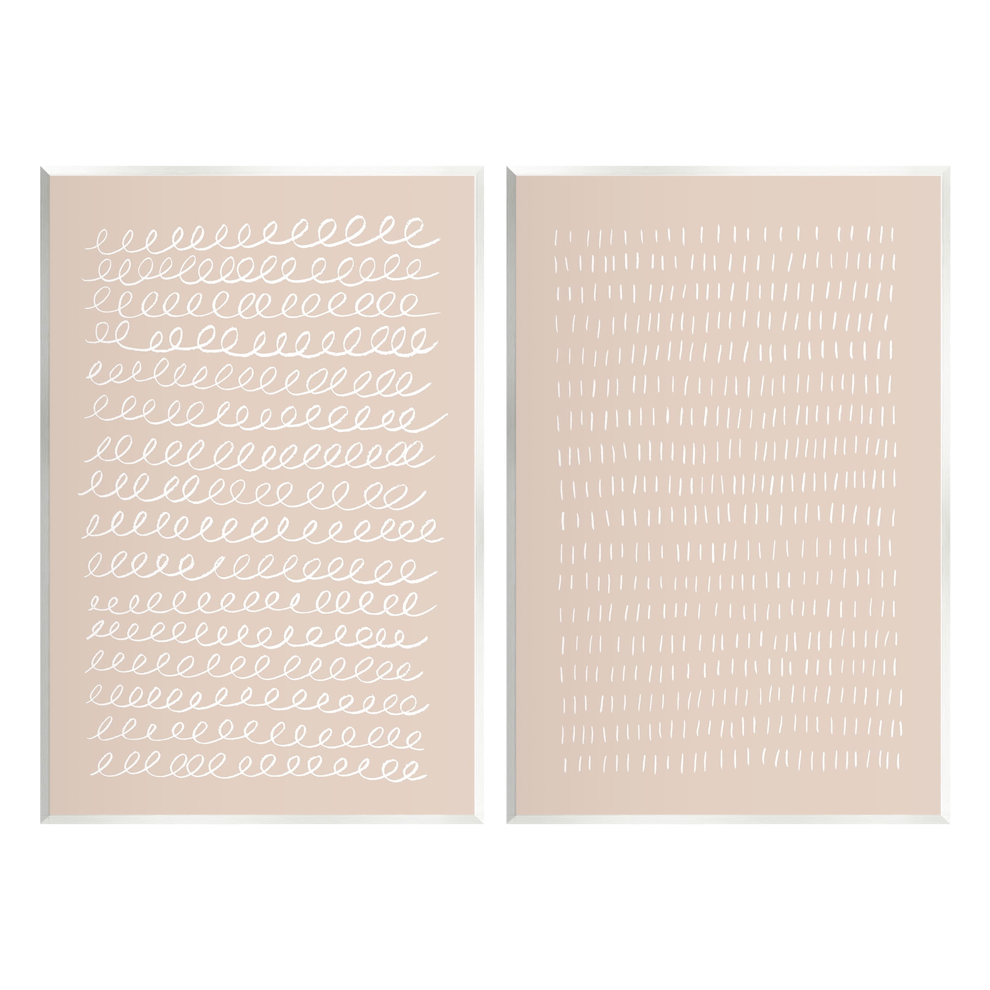 Stupell Industries Beige Minimal Scribbles Abstract Painting Unframed Art Print Wall Art, 10 x 15, Set of 2