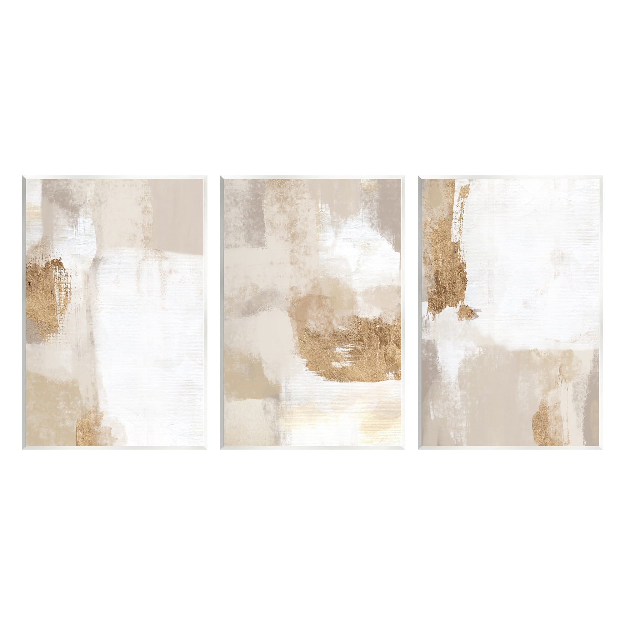 Stupell Industries Beige Modern Abstraction Abstract Painting Unframed Art Print Wall Art, 10 x 15, Set of 3