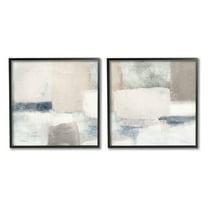 Stupell Industries Beige Modern Collage Shapes Painting Black Framed Art Print Wall Art, Set of 2, Design by Carol Robinson