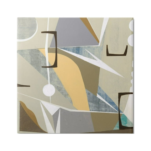 Stupell Industries Beige Modern Composition Abstract Painting Gallery Wrapped Canvas Print Wall Art, 17 x 17