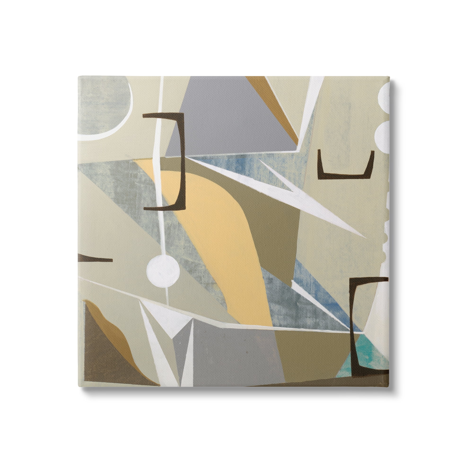 Stupell Industries Beige Modern Composition Abstract Painting Gallery Wrapped Canvas Print Wall Art, 24 x 24